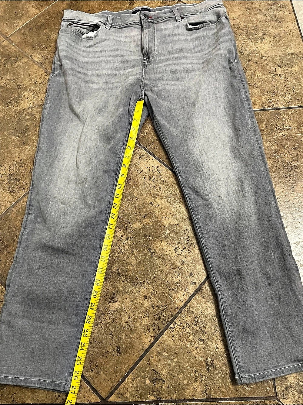 Tommy Hilfiger Men's Straight Jeans Gray Waist 38